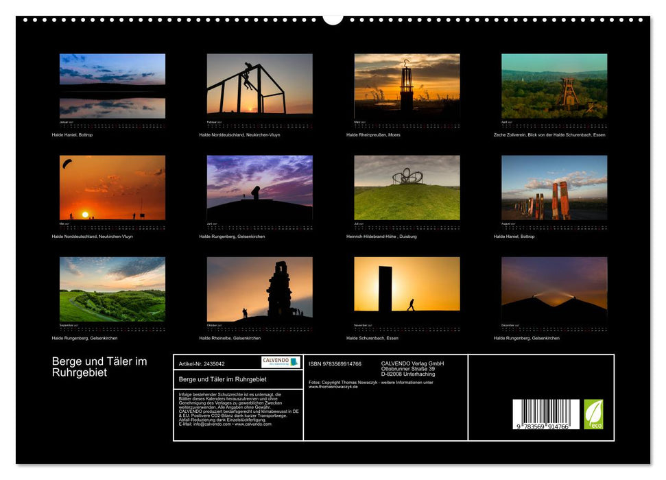 Berge und Täler im Ruhrgebiet (CALVENDO Premium Wandkalender 2027)