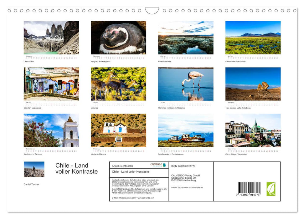 Chile - Land voller Kontraste (CALVENDO Wandkalender 2027)