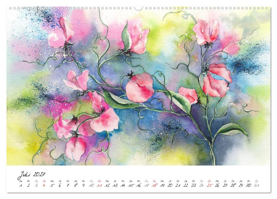 Blumen Blüten Aquarelle (CALVENDO Premium Wandkalender 2027)