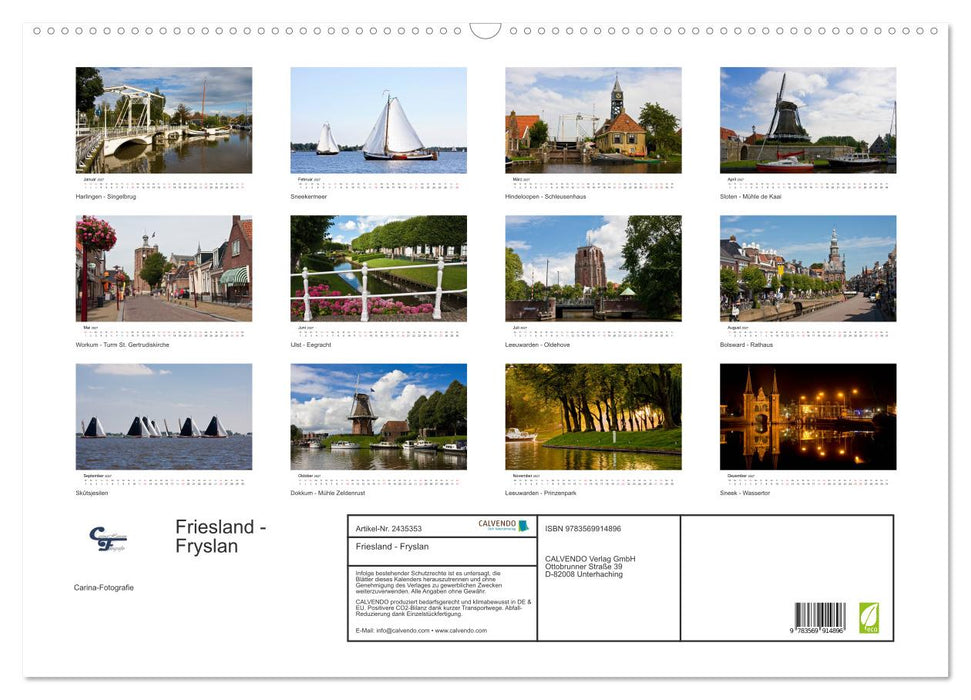 Friesland - Fryslan (CALVENDO Wandkalender 2027)