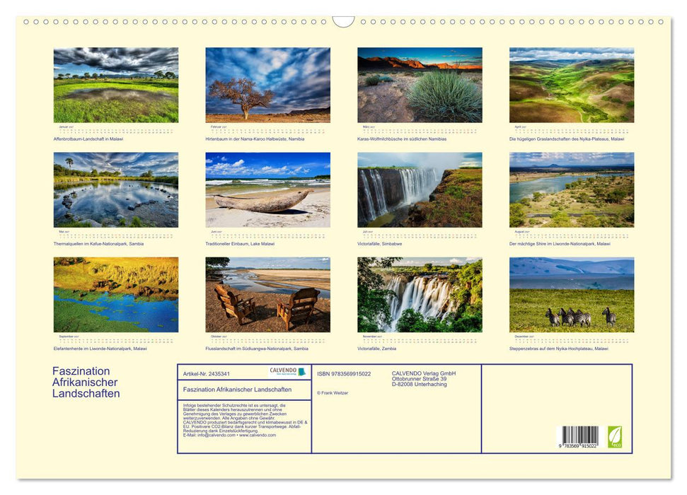 Faszination Afrikanischer Landschaften (CALVENDO Wandkalender 2027)