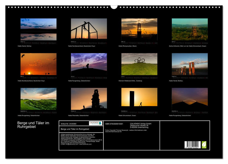Berge und Täler im Ruhrgebiet (CALVENDO Wandkalender 2027)