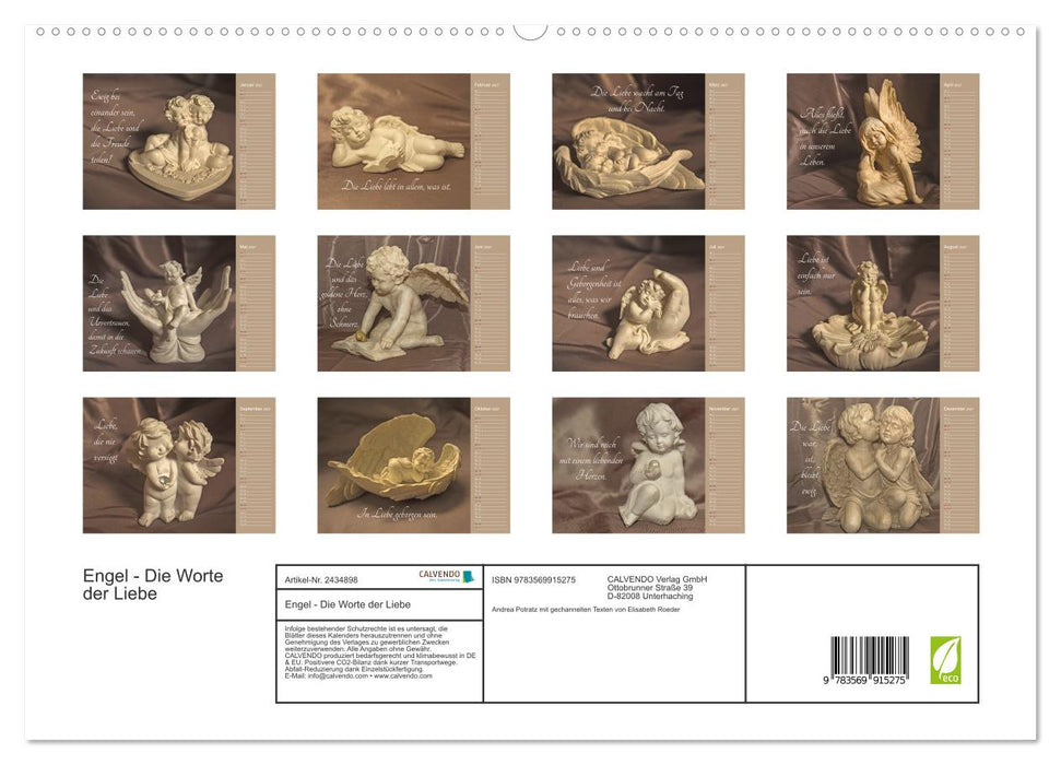 Engel - Die Worte der Liebe (CALVENDO Premium Wandkalender 2027)
