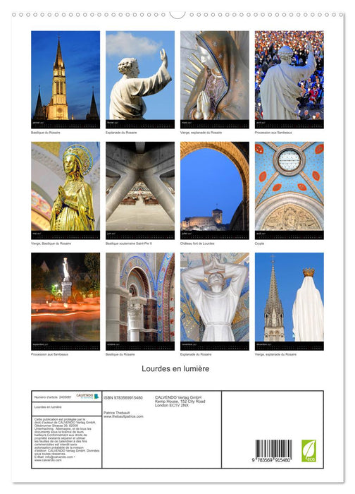 Lourdes en lumière (CALVENDO Calendrier supérieur 2027)