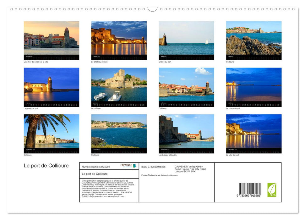 Le port de Collioure (CALVENDO Calendrier supérieur 2027)