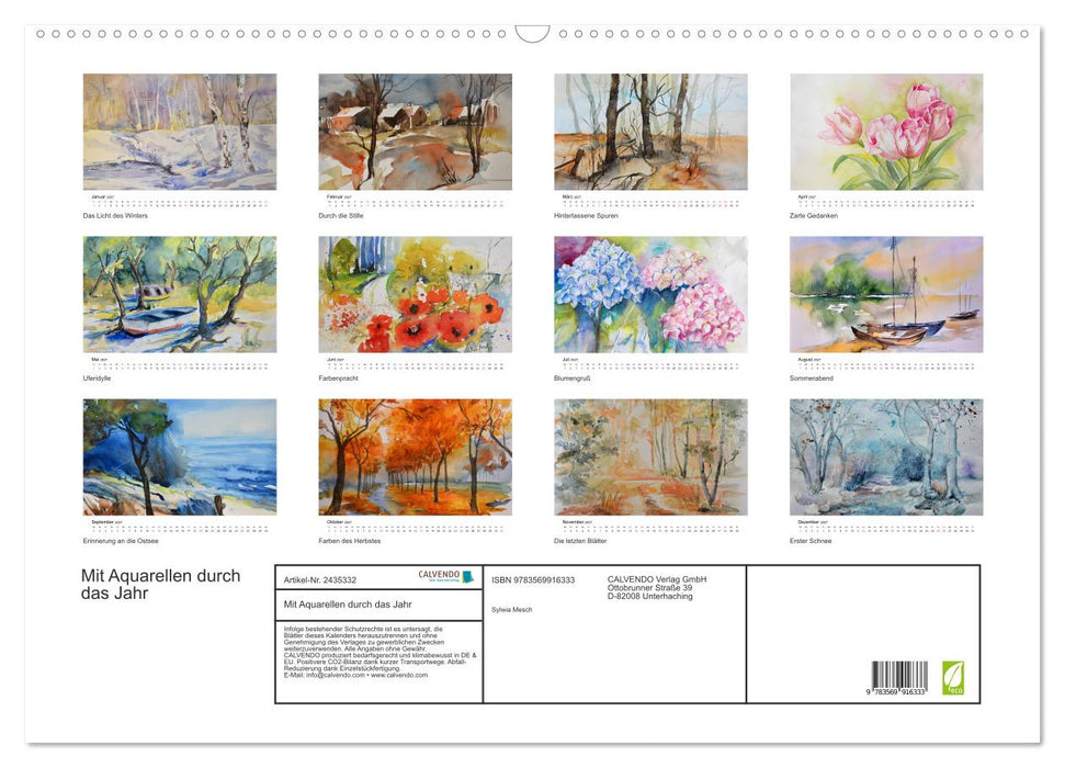 Mit Aquarellen durch das Jahr (CALVENDO Wandkalender 2027)