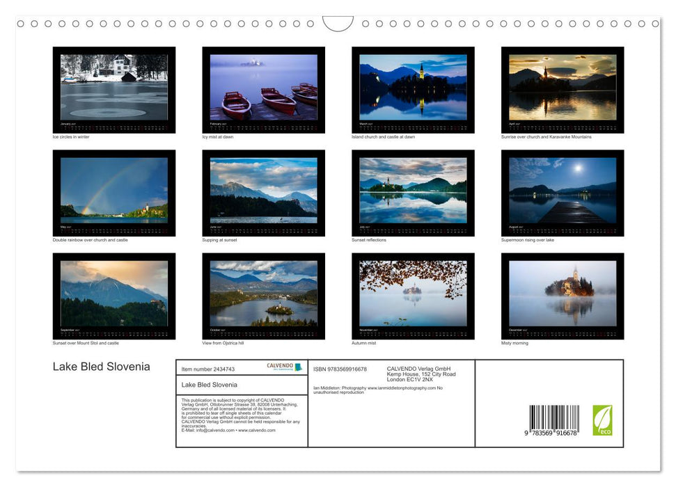 Lake Bled Slovenia (CALVENDO Monthly Calendar 2027)