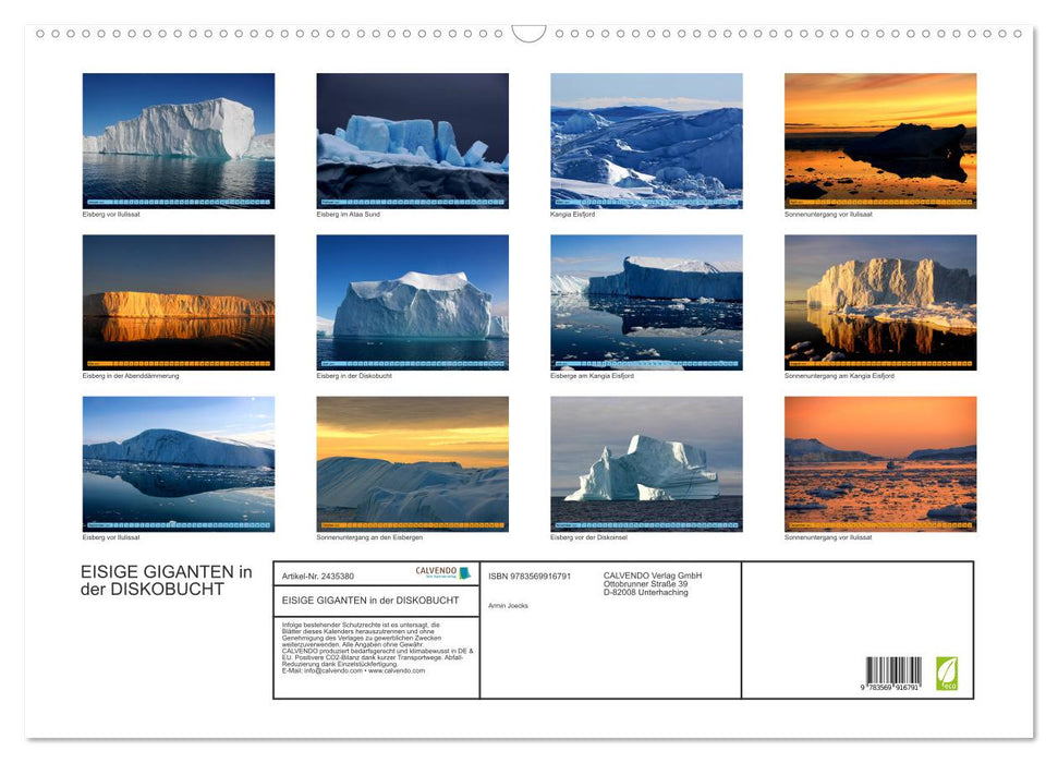 EISIGE GIGANTEN in der DISKOBUCHT (CALVENDO Wandkalender 2027)