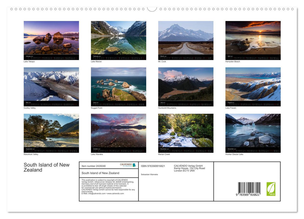 South Island of New Zealand (CALVENDO Premium-Calendar 2027)