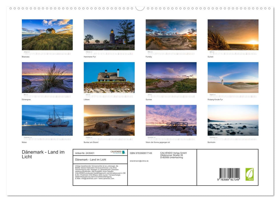 Dänemark - Land im Licht (CALVENDO Premium Wandkalender 2027)