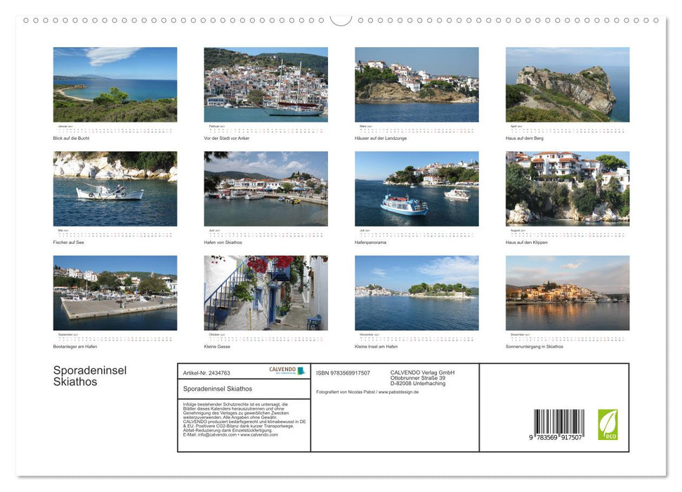 Sporadeninsel Skiathos (CALVENDO Premium Wandkalender 2027)