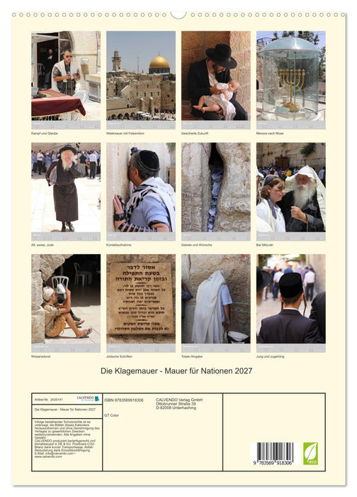 Die Klagemauer - Mauer für Nationen 2027 (CALVENDO Premium Wandkalender 2027)