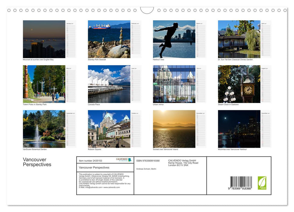 Vancouver Perspectives (CALVENDO Monthly Calendar 2027)