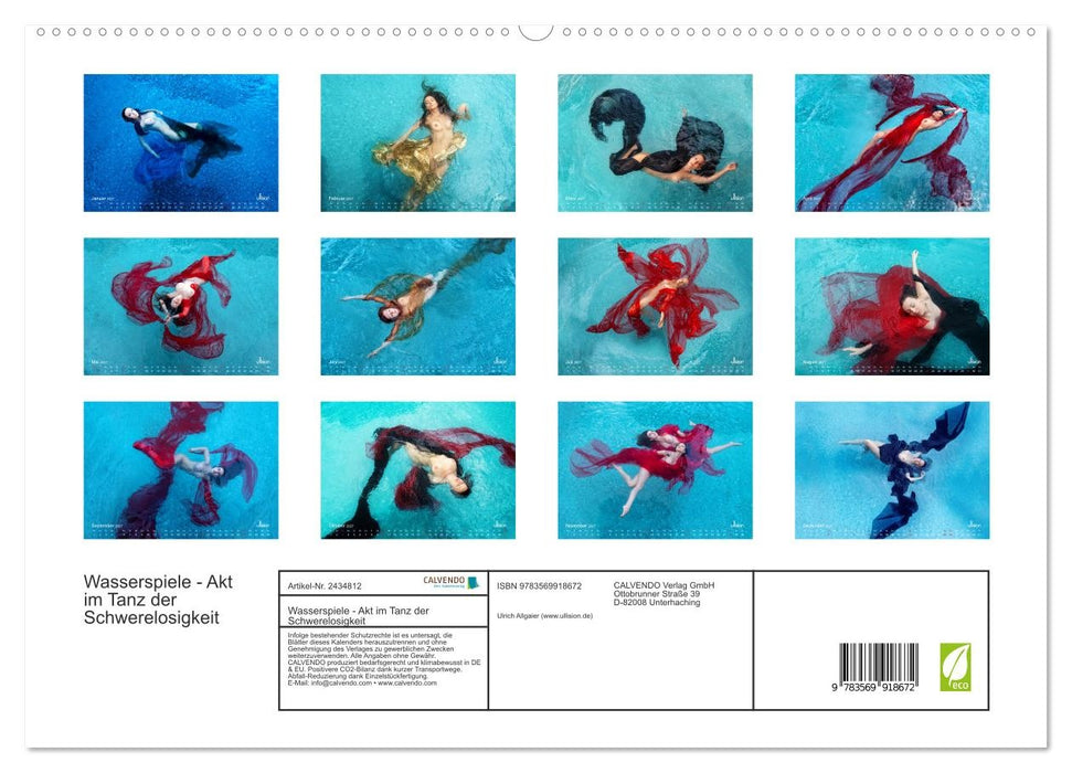 Wasserspiele - Akt im Tanz der Schwerelosigkeit (CALVENDO Premium Wandkalender 2027)