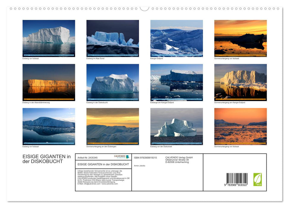 EISIGE GIGANTEN in der DISKOBUCHT (CALVENDO Premium Wandkalender 2027)