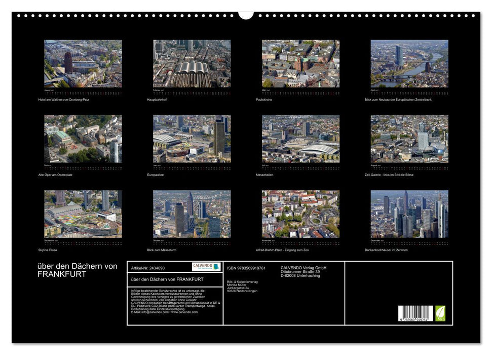 über den Dächern von FRANKFURT (CALVENDO Wandkalender 2027)