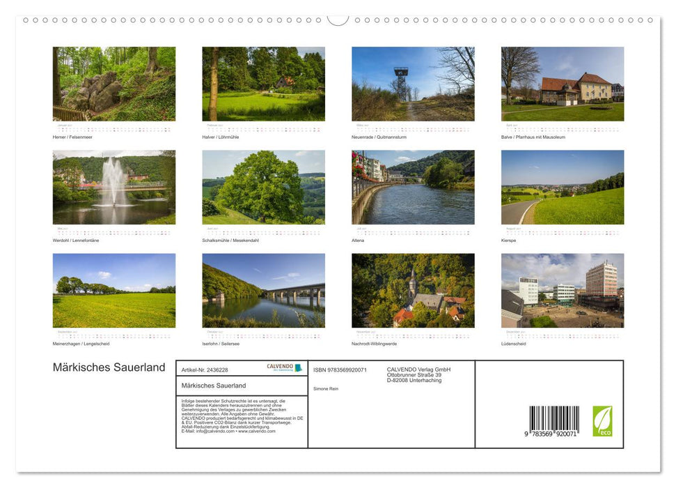 Märkisches Sauerland (CALVENDO Premium Wandkalender 2027)