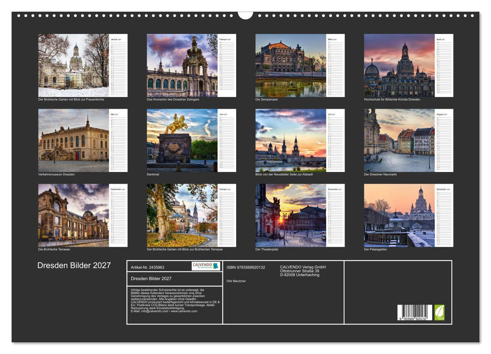 Dresden Bilder 2027 (CALVENDO Wandkalender 2027)