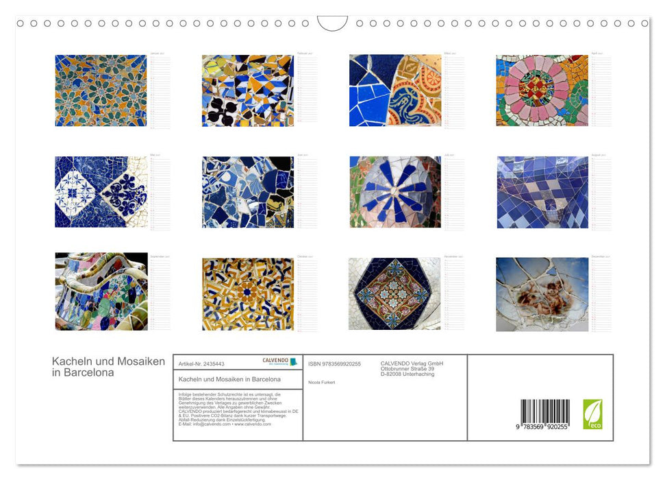 Kacheln und Mosaiken in Barcelona (CALVENDO Wandkalender 2027)