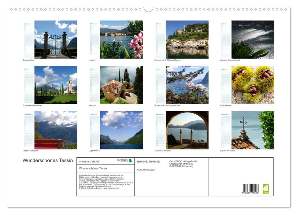 Wunderschönes Tessin (CALVENDO Wandkalender 2027)