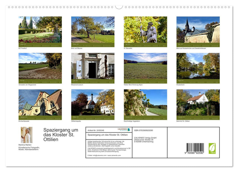 Spaziergang um das Kloster St. Ottilien (CALVENDO Premium Wandkalender 2027)