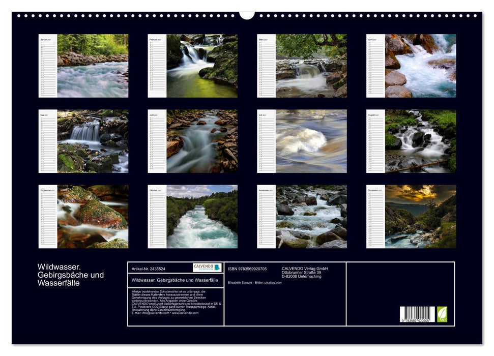 Wildwasser. Gebirgsbäche und Wasserfälle (CALVENDO Wandkalender 2027)