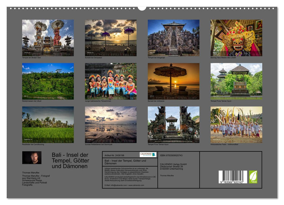 Bali - Insel der Tempel, Götter und Dämonen (CALVENDO Premium Wandkalender 2027)
