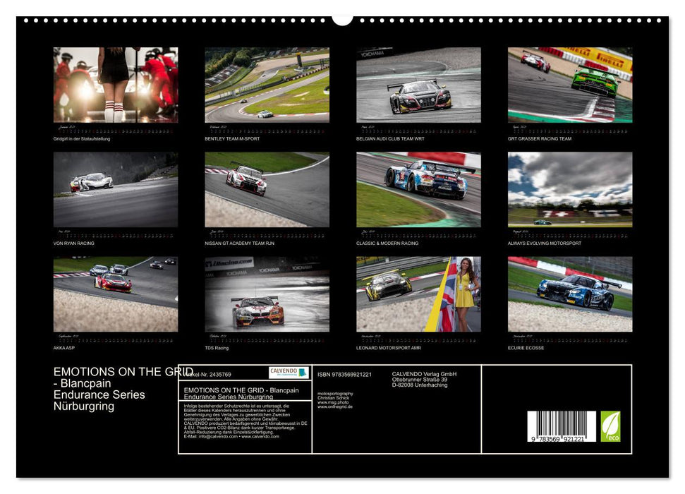 EMOTIONS ON THE GRID - Blancpain Endurance Series Nürburgring (CALVENDO Premium Wandkalender 2027)