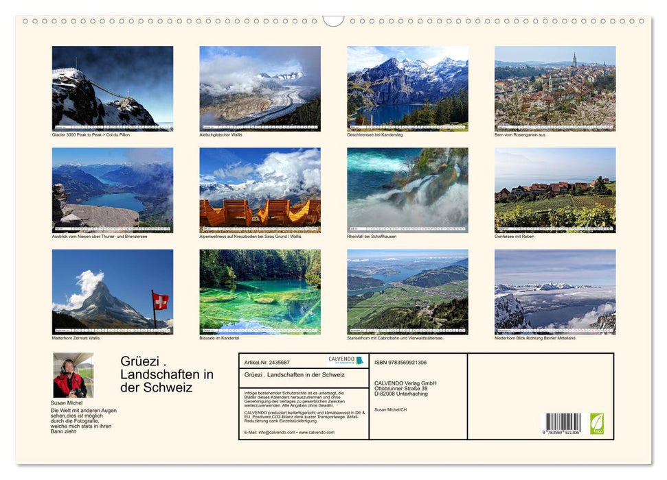 Grüezi. Landschaften in der Schweiz (CALVENDO Wandkalender 2027)