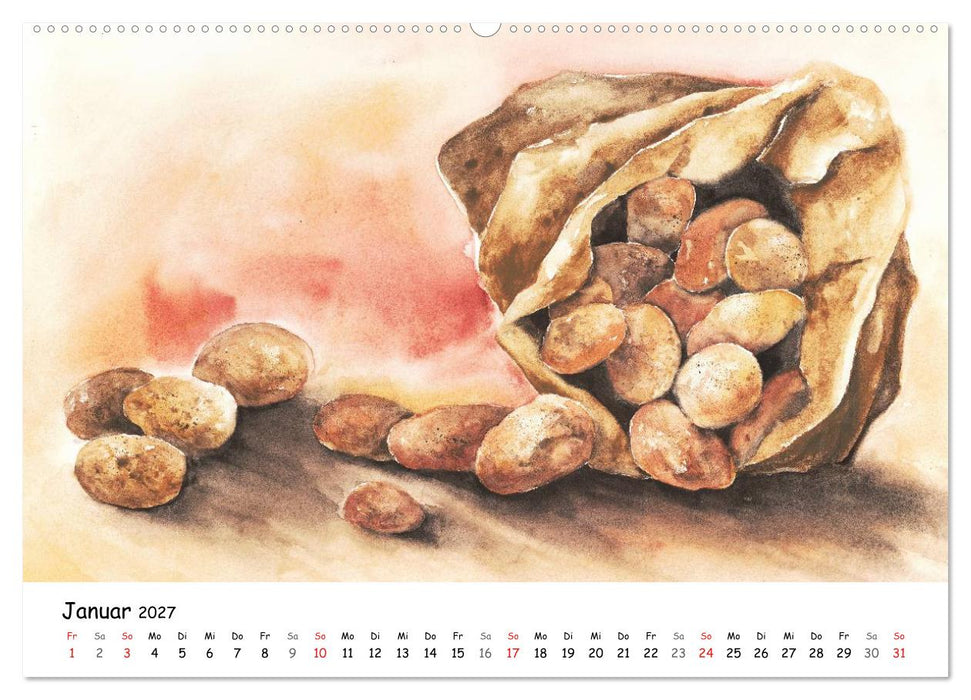 Gemüse Aquarelle (CALVENDO Wandkalender 2027)