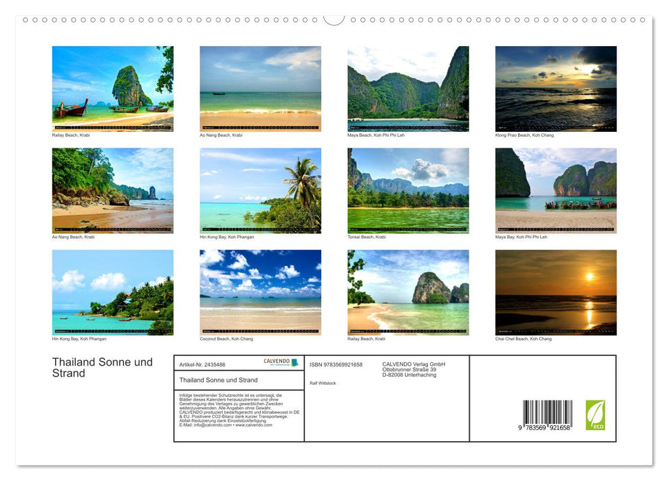 Thailand Sonne und Strand (CALVENDO Premium Wandkalender 2027)