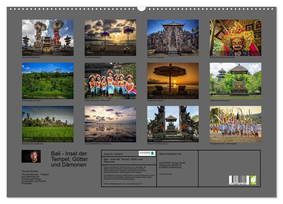 Bali - Insel der Tempel, Götter und Dämonen (CALVENDO Wandkalender 2027)