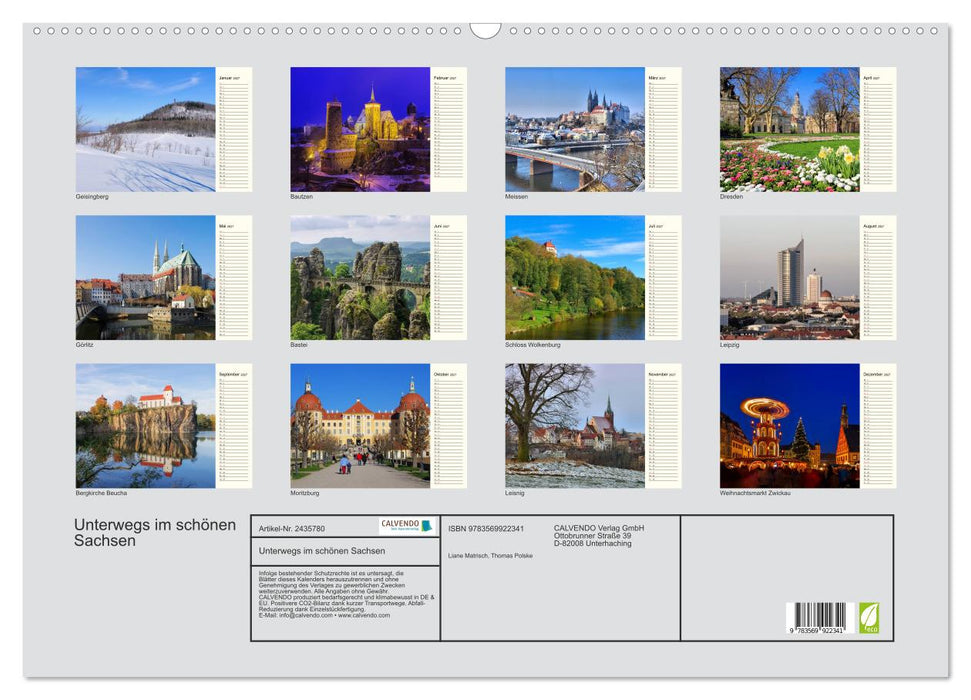 Unterwegs im schönen Sachsen (CALVENDO Wandkalender 2027)