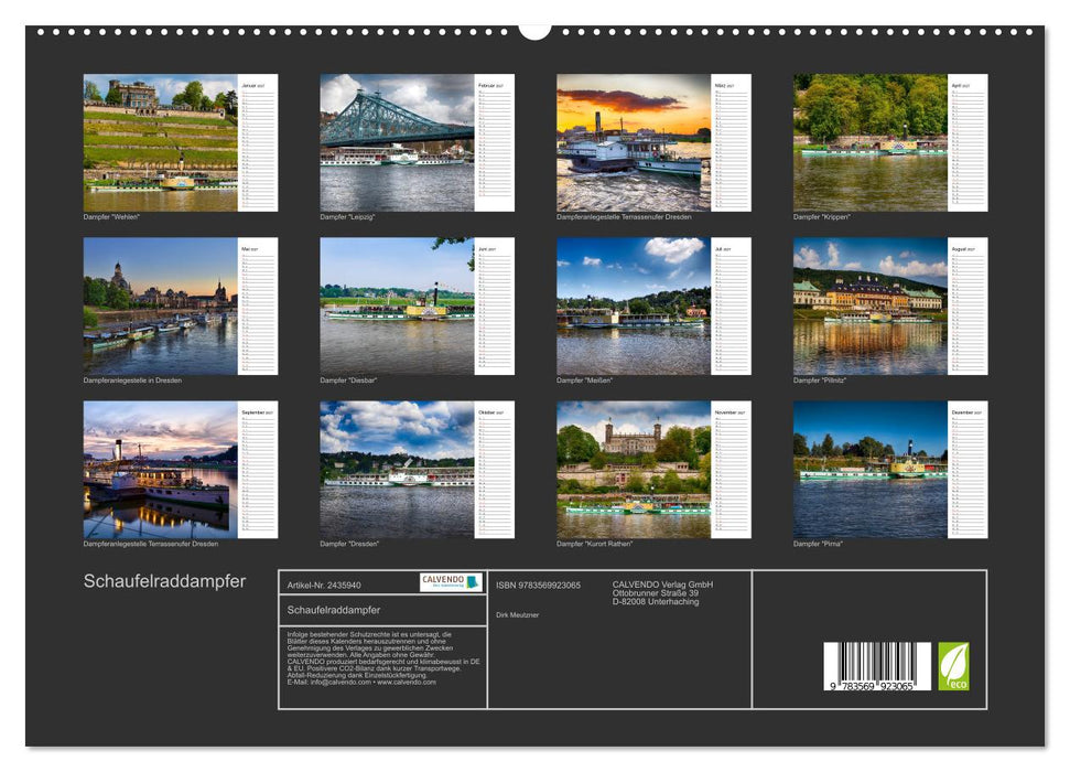 Schaufelraddampfer (CALVENDO Premium Wandkalender 2027)