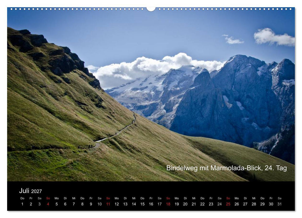 TransAlp - zu Fuß über die Alpen von München nach Venedig (CALVENDO Premium Wandkalender 2027)