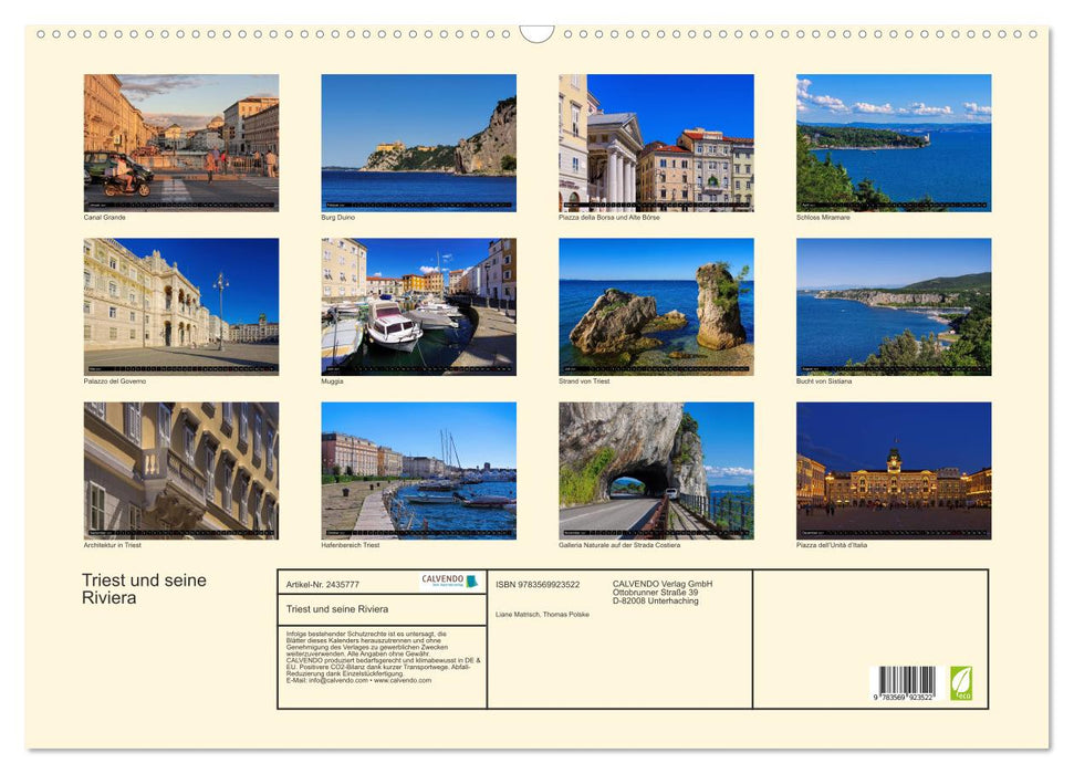 Triest und seine Riviera (CALVENDO Wandkalender 2027)