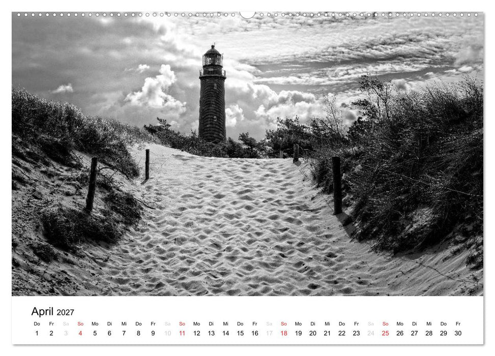 Ostseebad Zingst - Impressionen in Schwarz-Weiß (CALVENDO Premium Wandkalender 2027)
