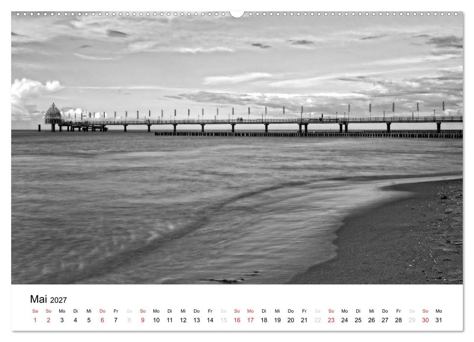 Ostseebad Zingst - Impressionen in Schwarz-Weiß (CALVENDO Premium Wandkalender 2027)