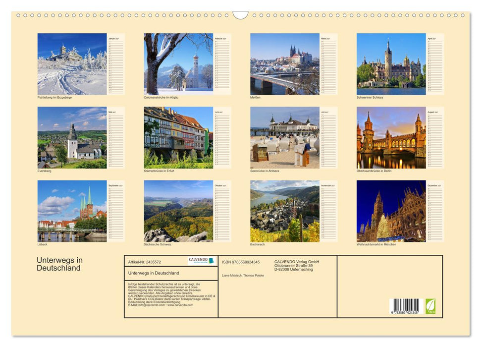 Unterwegs in Deutschland (CALVENDO Wandkalender 2027)
