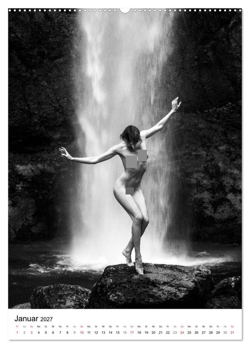 Akt am Wasserfall (CALVENDO Wandkalender 2027)