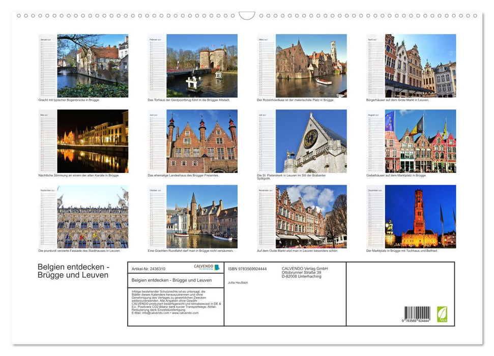Belgien entdecken - Brügge und Leuven (CALVENDO Wandkalender 2027)