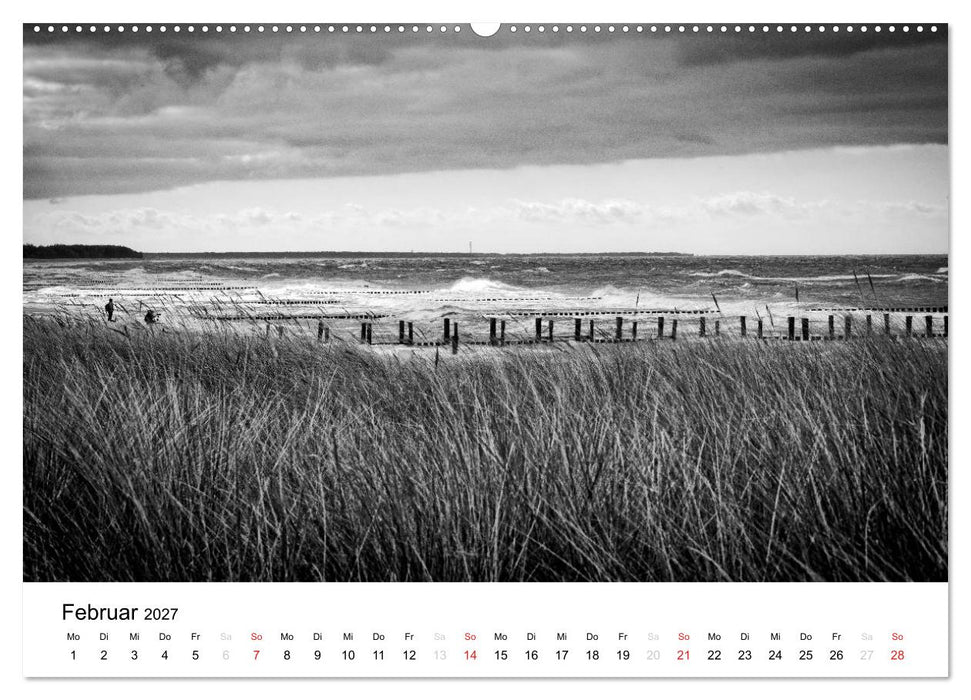Ostseebad Zingst - Impressionen in Schwarz-Weiß (CALVENDO Wandkalender 2027)