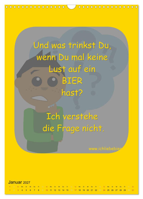 Ich liebe Bier (CALVENDO Wandkalender 2027)