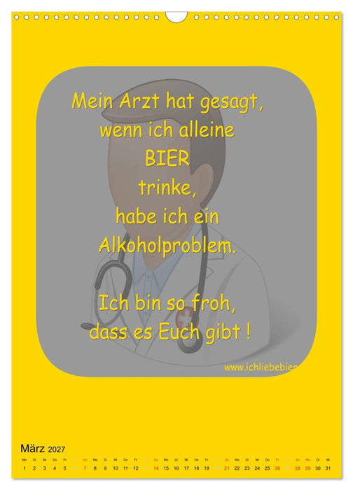 Ich liebe Bier (CALVENDO Wandkalender 2027)