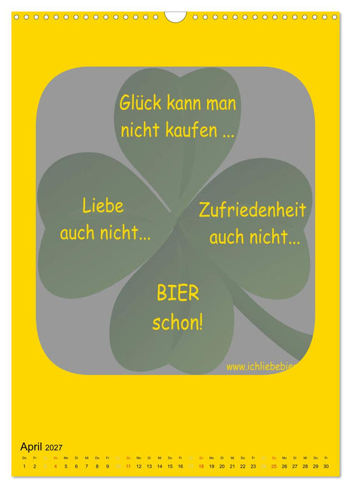 Ich liebe Bier (CALVENDO Wandkalender 2027)