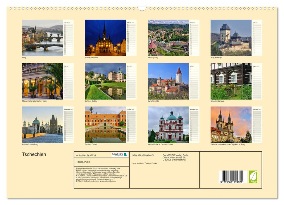 Tschechien (CALVENDO Premium Wandkalender 2027)