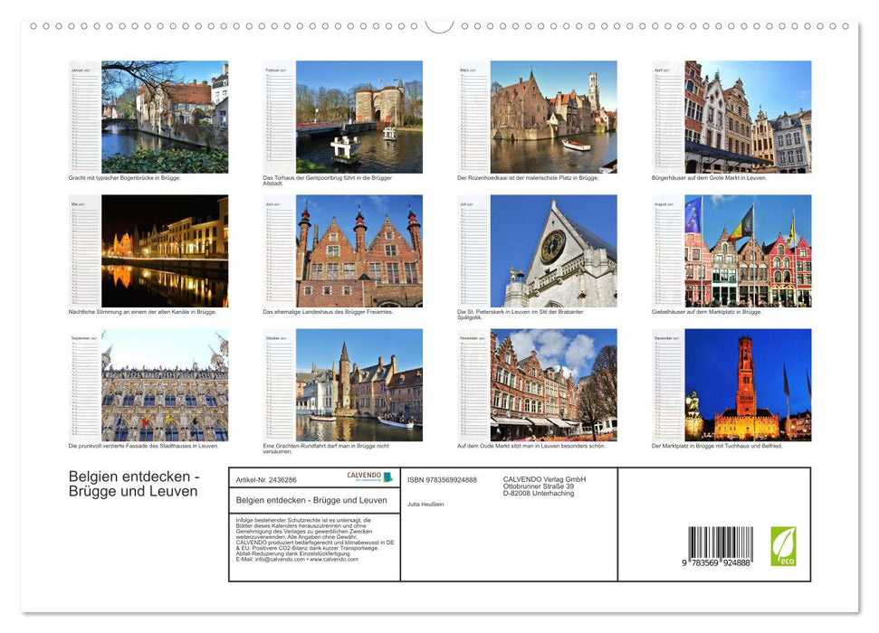 Belgien entdecken - Brügge und Leuven (CALVENDO Premium Wandkalender 2027)