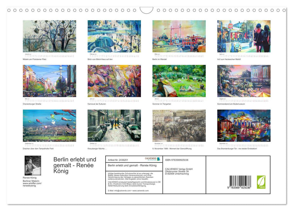 Berlin erlebt und gemalt - Renée König (CALVENDO Wandkalender 2027)