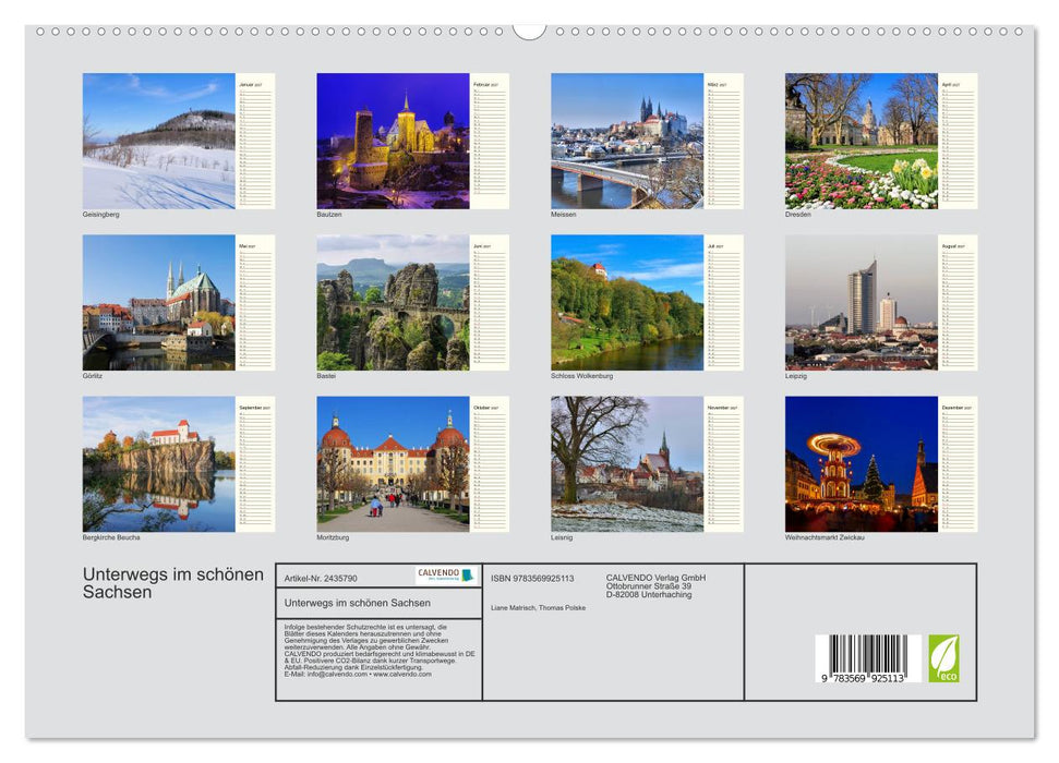 Unterwegs im schönen Sachsen (CALVENDO Premium Wandkalender 2027)