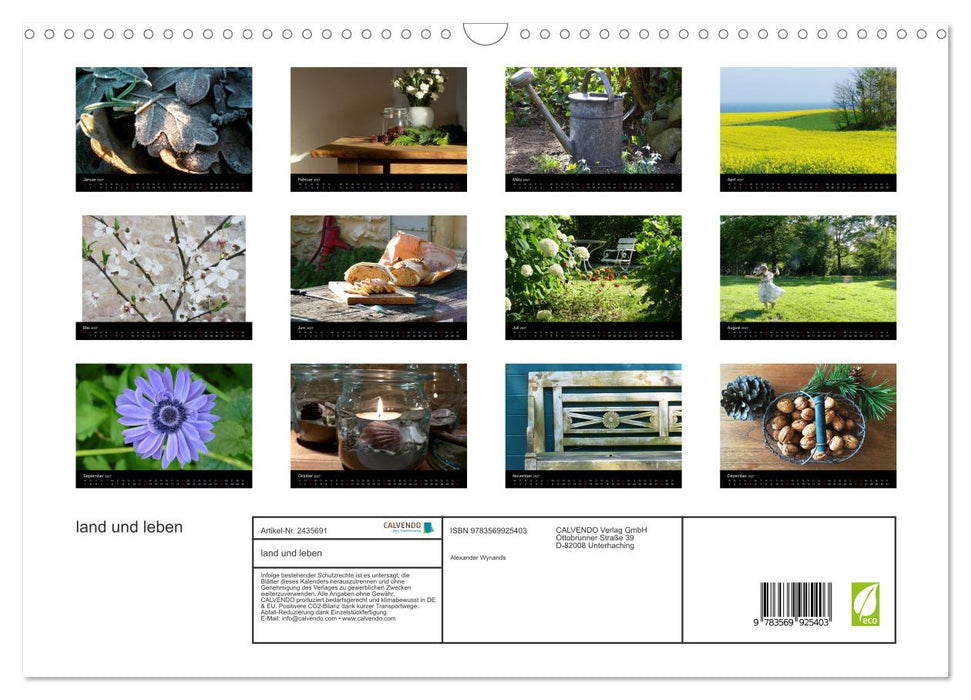 land und leben (CALVENDO Wandkalender 2027)